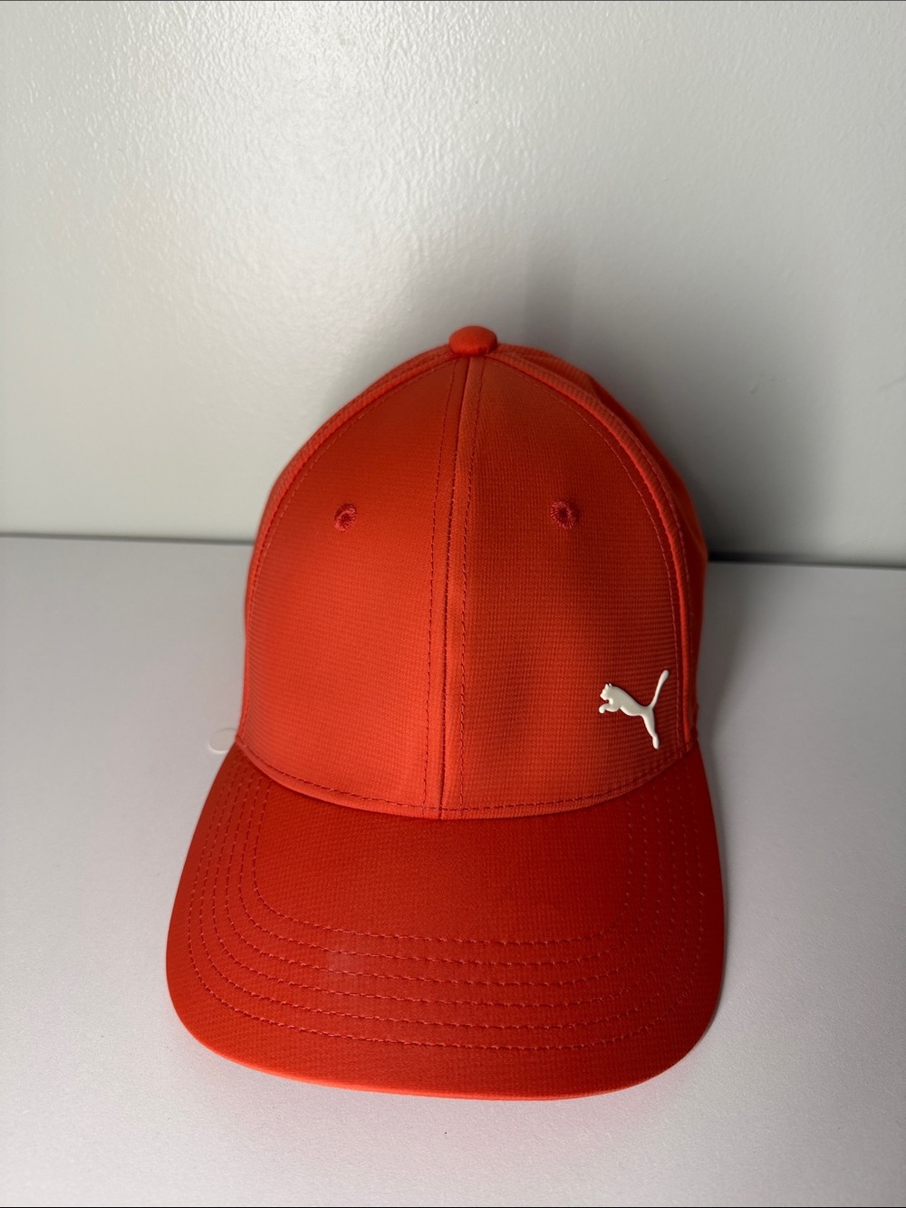 Puma Orange Baseball Cap with White Puma Logo